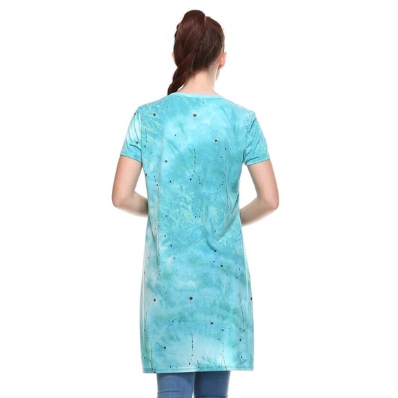 Short Sleeve Side Split Top Casual Tunic - Picture 3 of 4